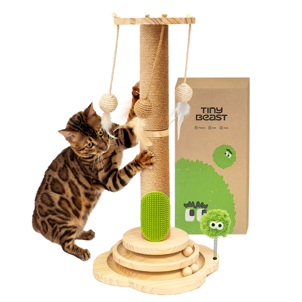 4-in-1 Cat Scratching Post for Indoor Kittens