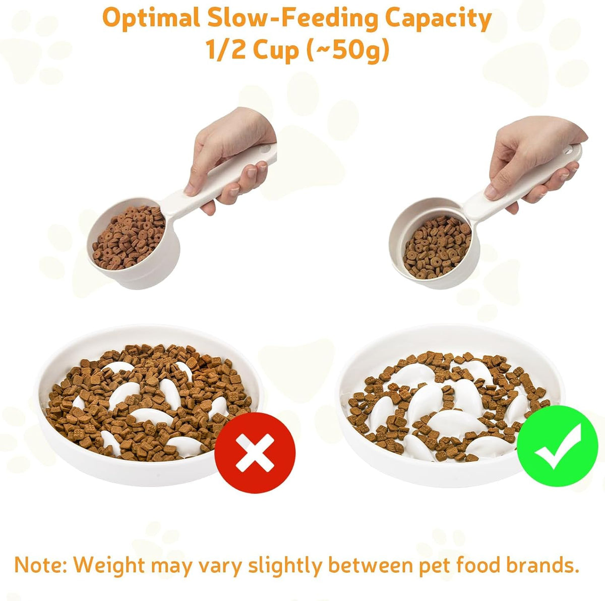 Ceramic Slow Feeder Cat Bowl 6.3" Wide (White)