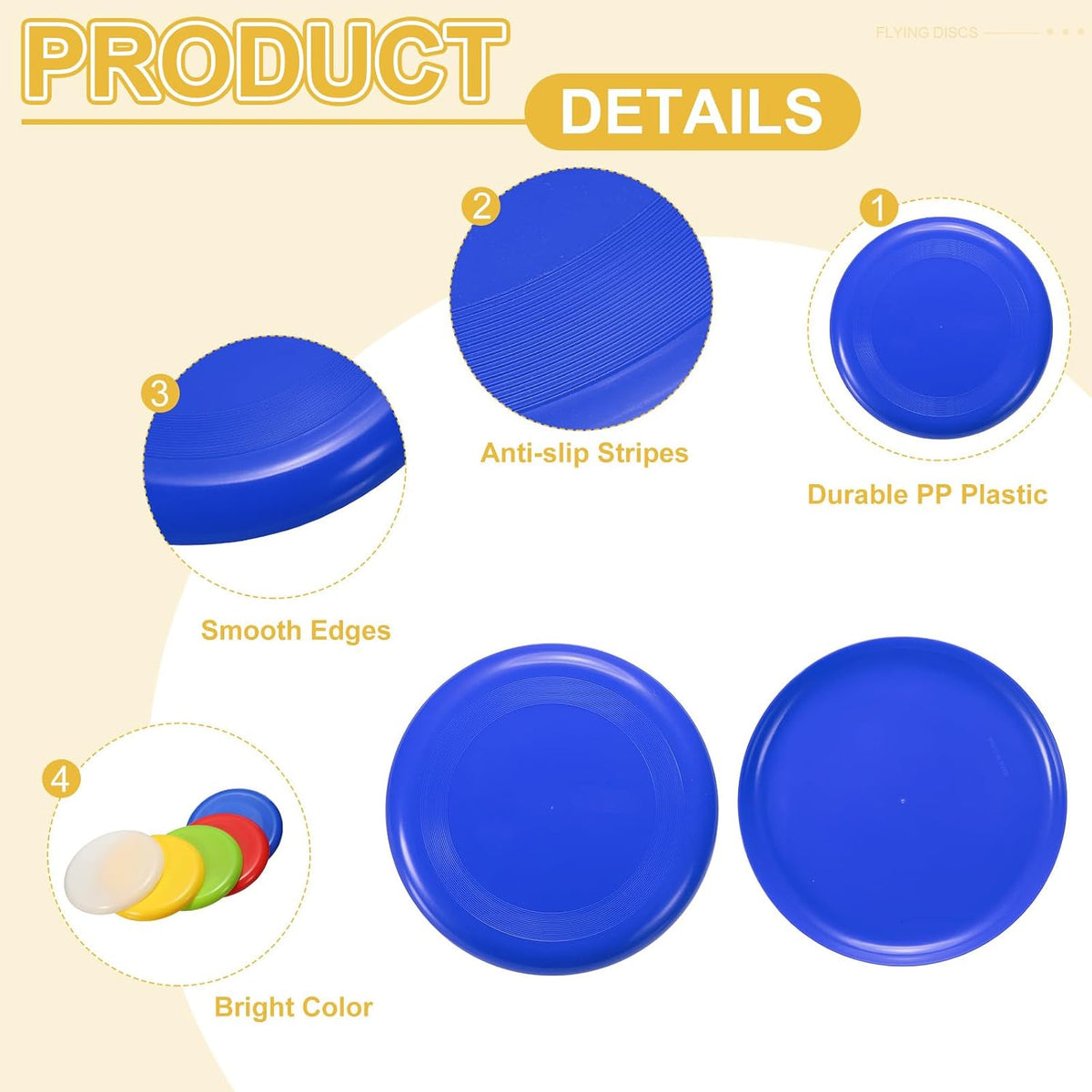 PATIKIL Flying Disc, Colorful Plastic Flying Disk Flyer for Outdoor Sports Training Playing Lawn Game