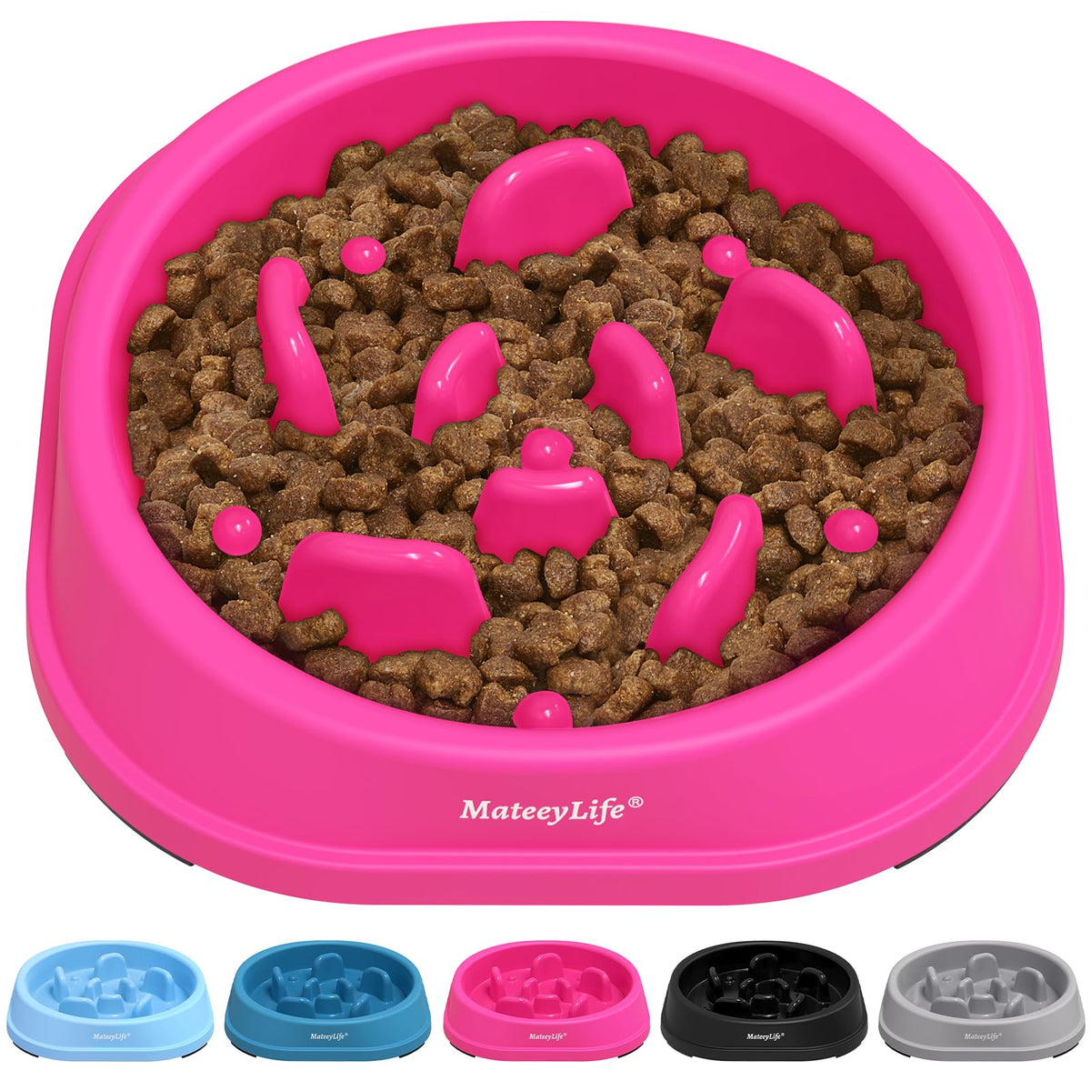 MateeyLife 2-Pack Slow Feeder Dog Bowls, 1 Cup, Dog Puzzle Feeder Bowl