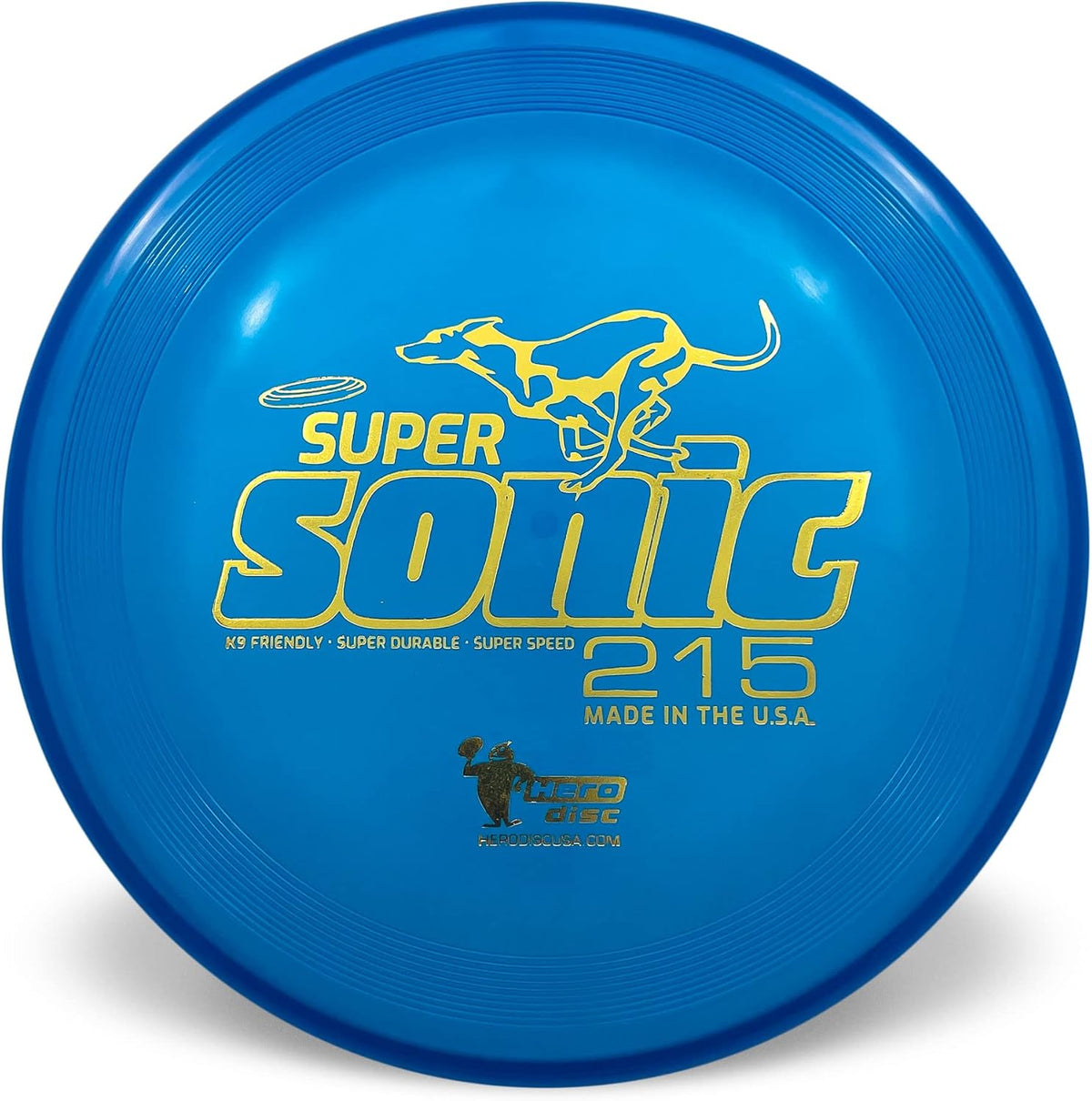 Hero Disc USA Hero SuperSonic 215 K9 Candy Plastic Dog Frisbee, Outdoor Dog Toy and Pet Frisbee, Puncture Resistant Dog Flying Disc