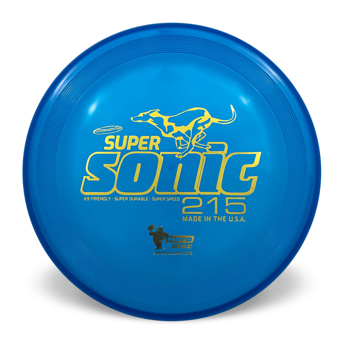 Hero Disc USA Hero SuperSonic 215 K9 Candy Plastic Dog Frisbee, Outdoor Dog Toy and Pet Frisbee, Puncture Resistant Dog Flying Disc