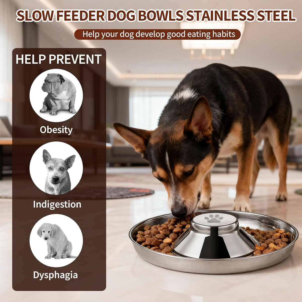 Stainless Steel Dog Bowls, Thickened Durable Replacement Bowls