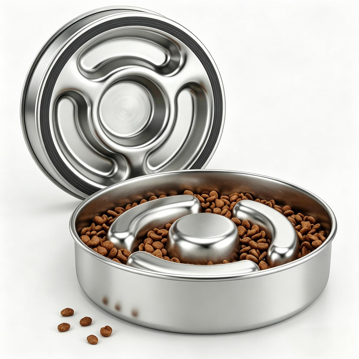 AIPERRO Stainless Steel Slow Feeder Dog Bowl | Metal Dog Food Bowls