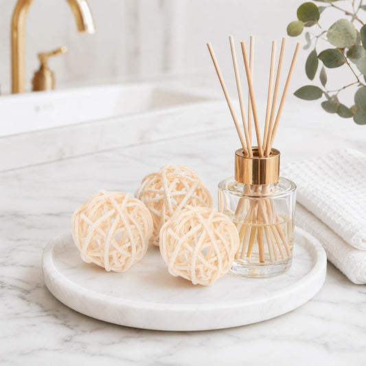 FOMIYES 30Pcs 3cm Wicker Rattan Balls Natural Woven Ball Hanging Pendants Rattan Ball Wedding Table Decoration