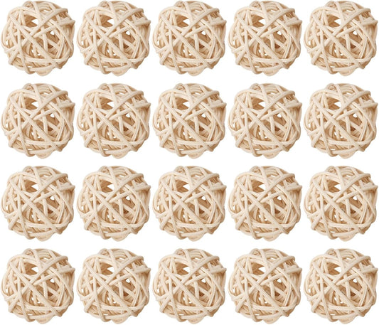 60pcs Christmas Rattan Balls Decorative Wicker Balls for Vases Bowls Xmas