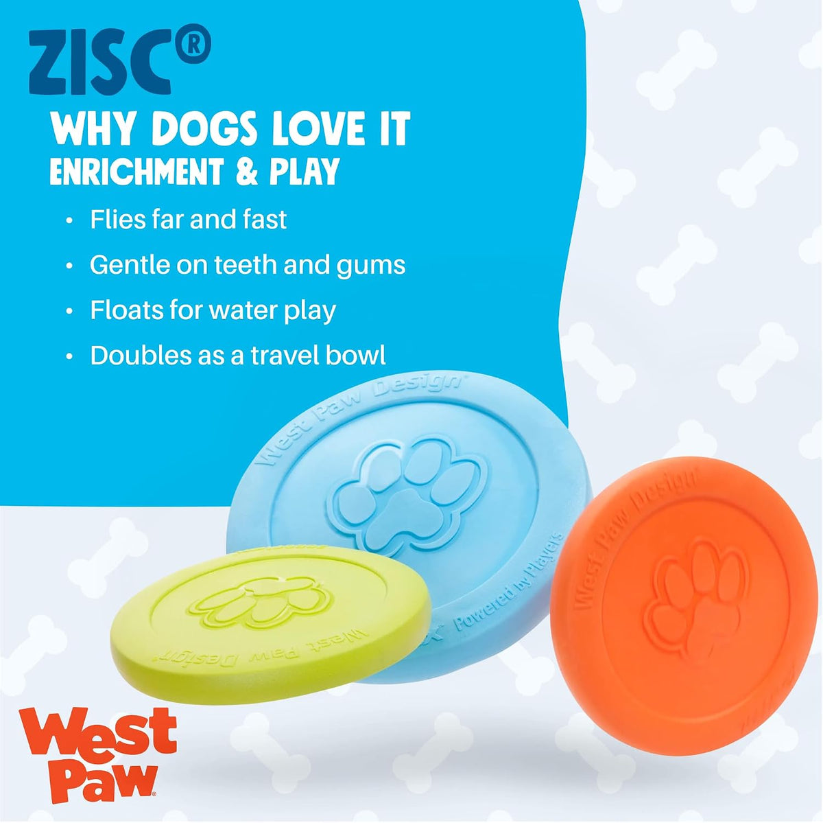 WEST PAW Zisc High-Flying Disc Dog Toy - Small - Granny Smith Green