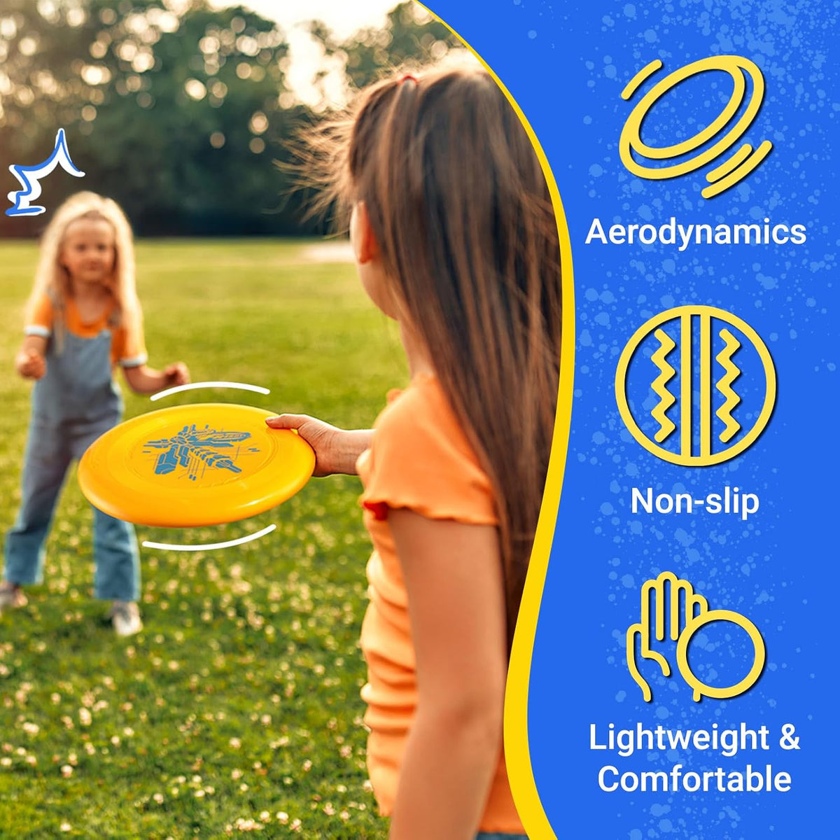 Frisbee Go Flying Disc, 9 Inch Lightweight Sports Disc for Beginners Outdoor Beach Backyard Lawn Park Camping Family Activity Game - 70g
