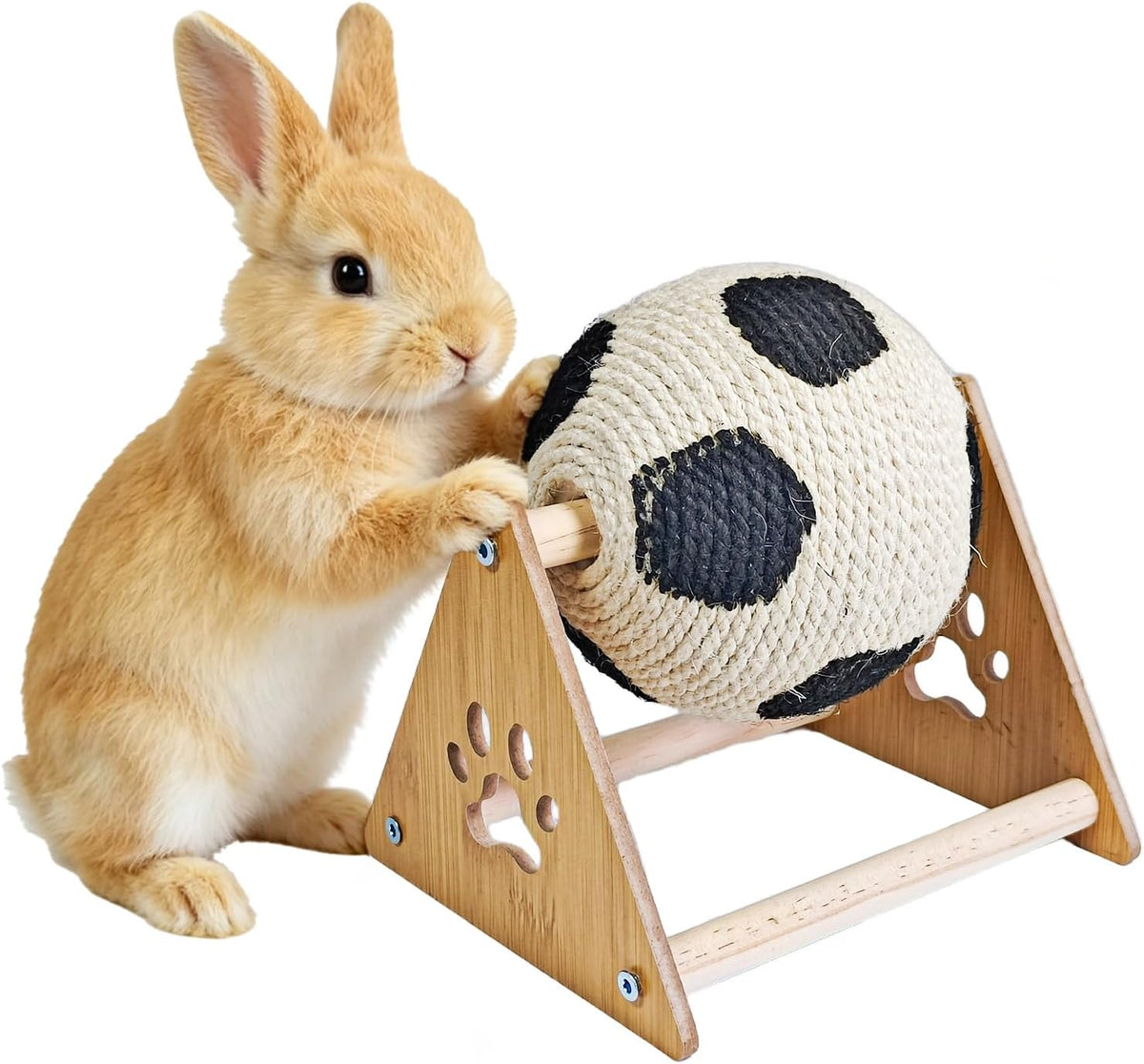 kathson Rabbit Scratching Toy,Sisal Rabbit Scratcher Rotating Activity Ball
