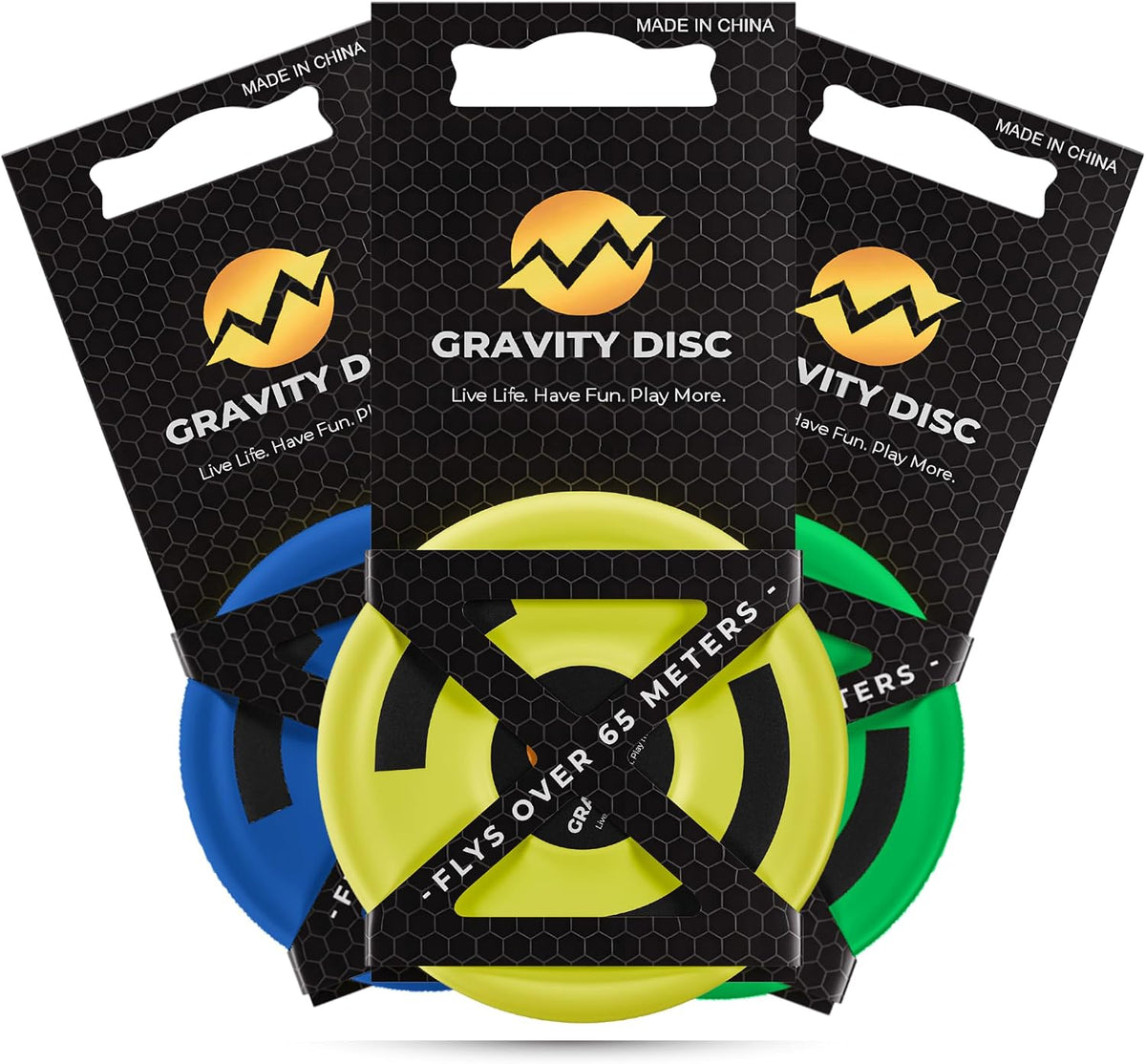 Gravity Disc Mini Frisbee - 3 Pack (Blue, Yellow, Green) Pocket Flying Discs - Disc Golf Accessories, Ultimate Frisbee, Trick Shots - Fun Outdoor Gifts for Camping, Travel, Yard Games