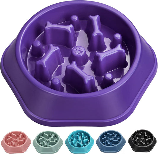 UPSKY Slow Feeder Dog Bowl Anti-Chocking Slower Feeding Pet Puzzle Bowls