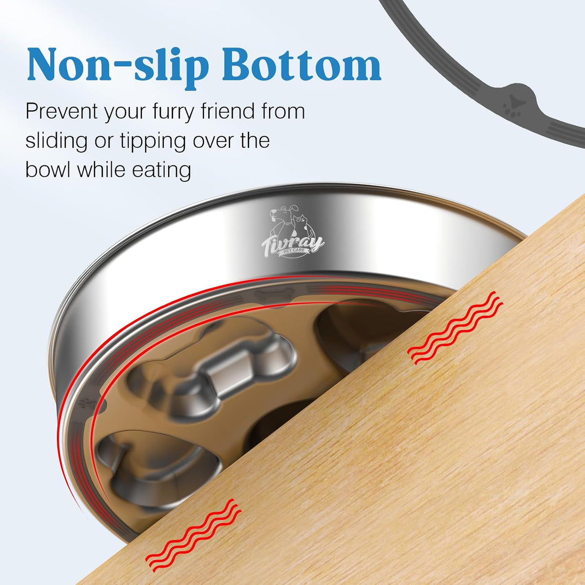 Slow Feeder Dog Bowls, 304 Stainless Steel Slow Feeder Bowl, 5 Cups