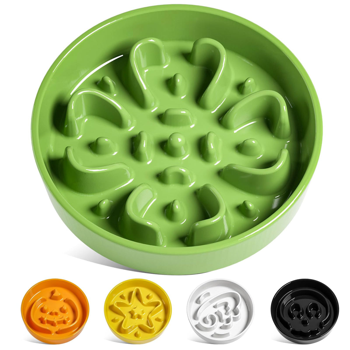 LE TAUCI Ceramic Slow Feeder Dog Bowls Small Breed, 0.6 Cups Dog Food Dish for Fast Eaters, Puzzle Bowl for Small Dogs and Cats,Purple