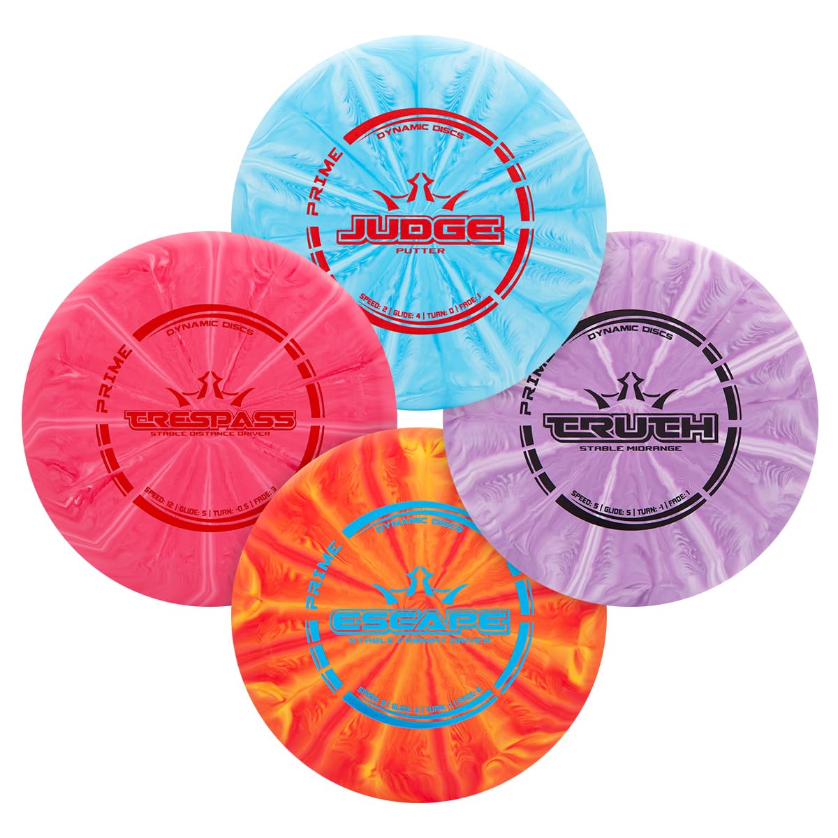 Dynamic Discs Prime Burst Disc Golf Starter Set, 3-Pack, Judge, Truth