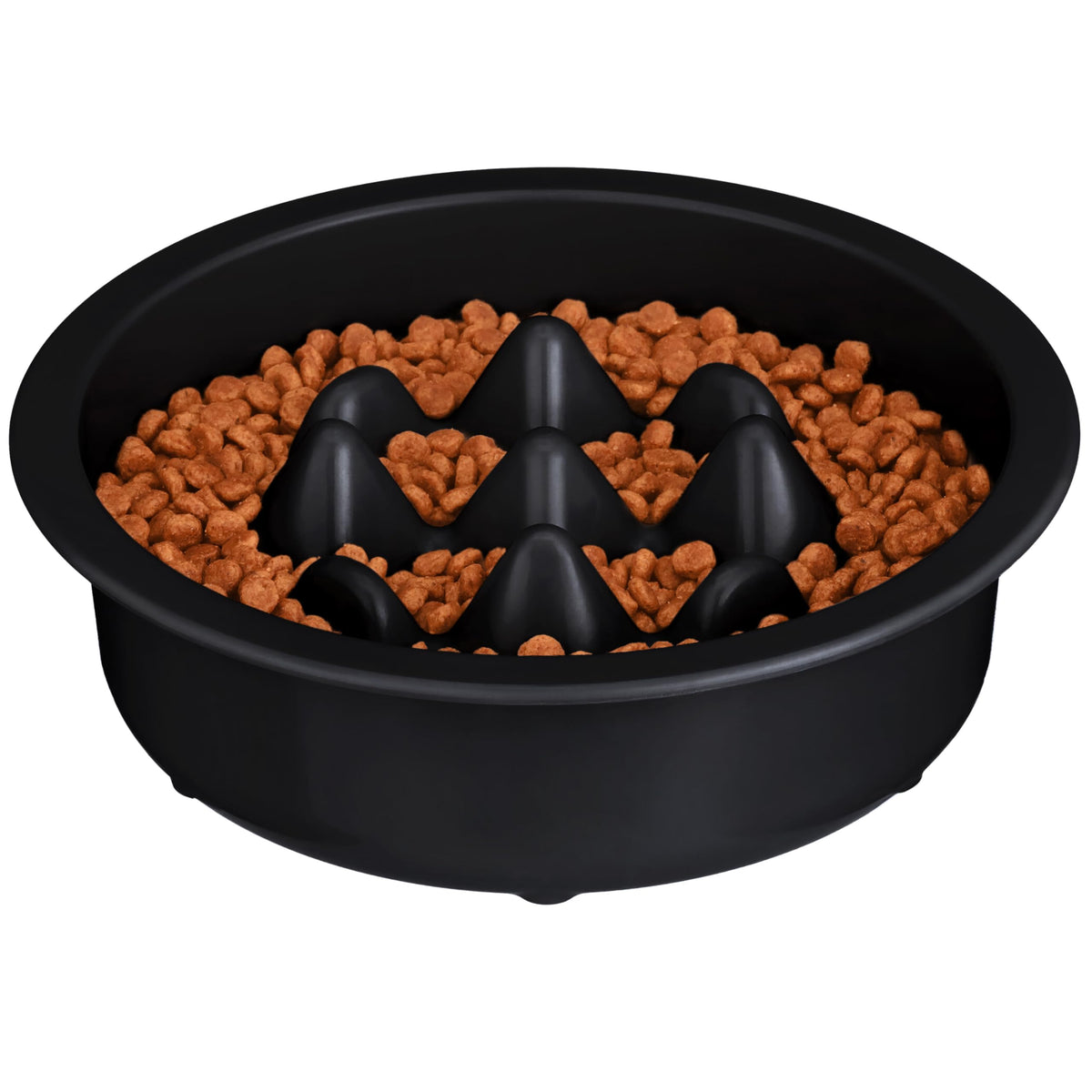 The Niner Slow Feed Bowl - Raised Peaks Slow Down Pets Eating - Fits Elevated Feeders Including Neater Feeder Large Sizes - Gentle on Teeth and Gums - Holds up to 2 Cups (Gunmetal Grey)
