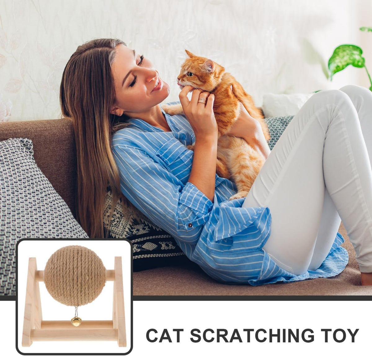 ABOOFAN Cat Scratcher Ball Rabbit Scratching Ball for Claw Grinding