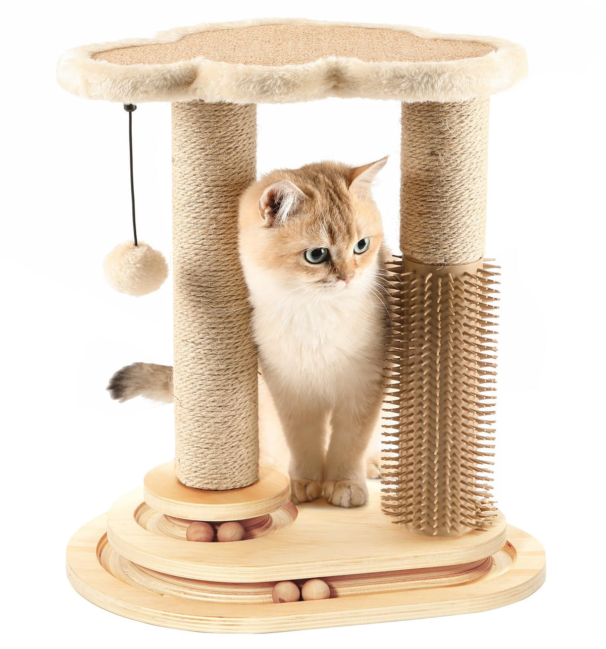 Made4Pets Kitten Toy Scratching Post for Indoor Cats with Ball Track