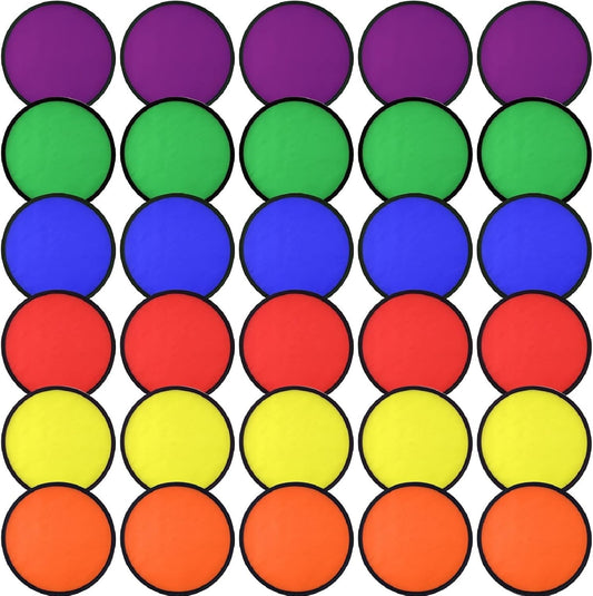 30 Pieces Foldable Flying Disc Fans with Bag Folding Pocket Toy Set for Kids Fun Birthday Party Favors Summer Outdoor Activity Game Halloween Christmas, 6 Colors (Colorful 1)