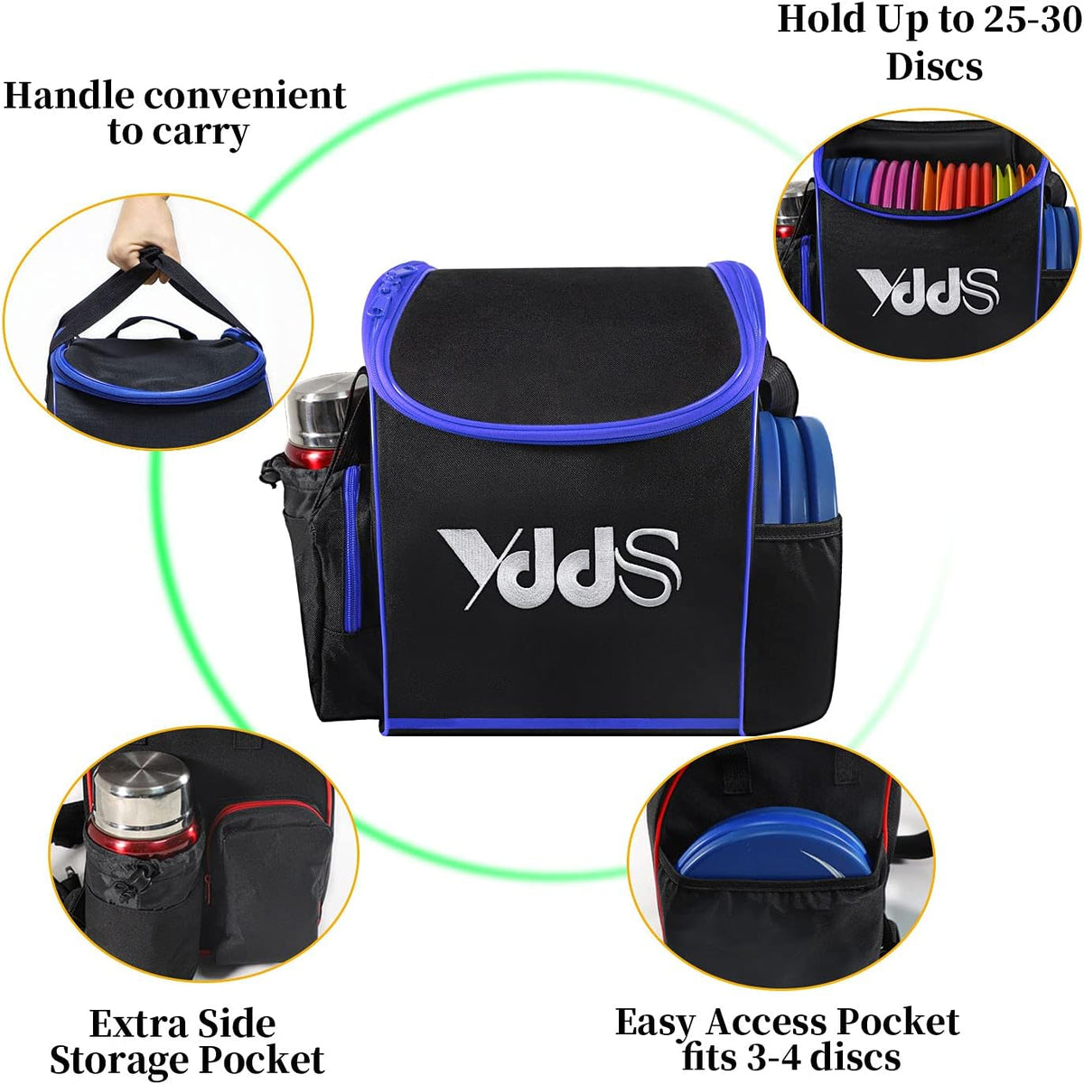 GOOSO Disc Golf Set with Bag - 12 PCS Flying Disc Golf Discs for Beginner with Putter, Midrange, Driver | Portable Disc Golf Backpack Holds 28+ Discs Free Stand Bag Design for Convenient Use