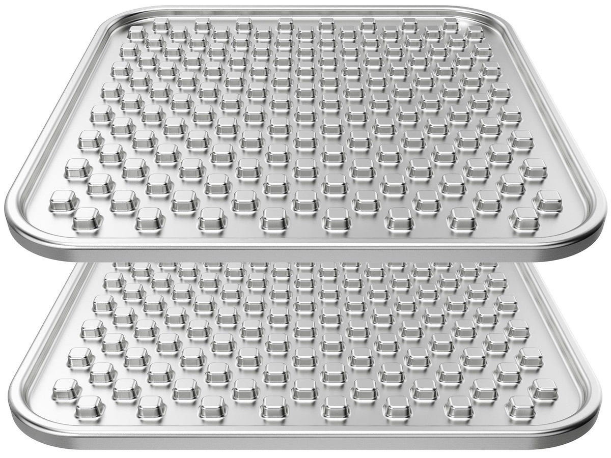 Feedoo Double Layer Stainless Steel Lick Mat for Dogs & Cats, Chew-Proof & Non-Slip, Anxiety Relief, Whisker Friendly, Dishwasher-Safe Slow Feeder Pad[2Pack]
