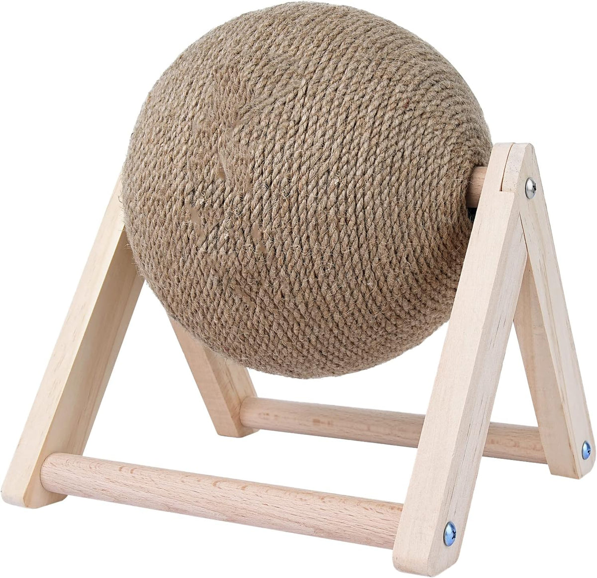 BATTIPAW Cat Scratcher Spinning Ball, Sisal & Wood