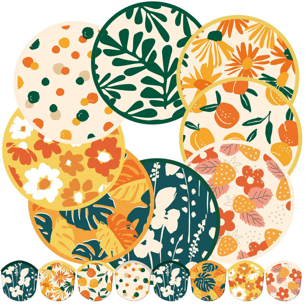 Gejoy 24 Pcs Splash Pattern Flying Disc Folding Hand Fan 8 Styles