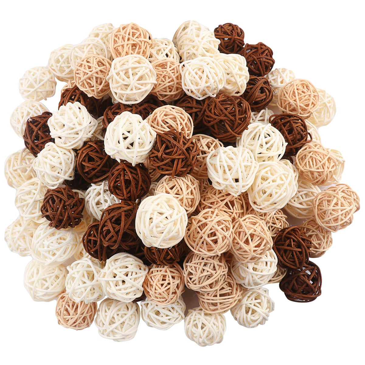 60 PCS 2 Inch Decorative Wicker Rattan Balls, Wicker Dried Vine Balls for Christmas, Ornaments DIY, Party Wedding, Table Decoration and Home Décor
