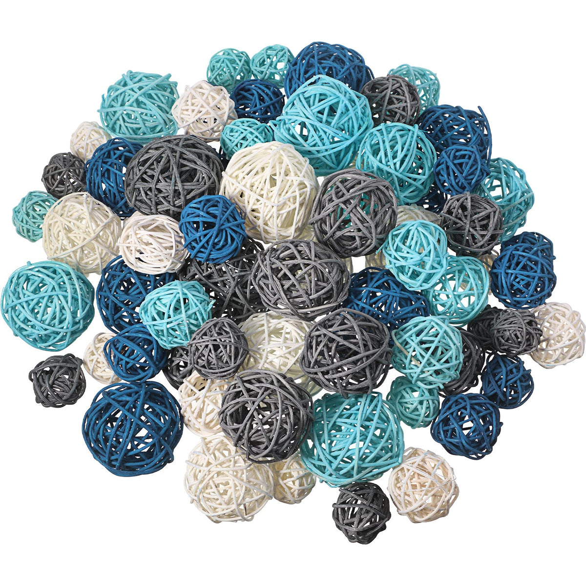 Patelai 72 Pcs Wicker Rattan Balls, Vase Bowl Fillers, Boho Neutral Set