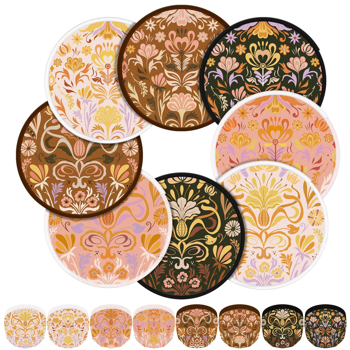 Gejoy 24 Pcs Splash Pattern Flying Disc Folding Hand Fan 8 Styles