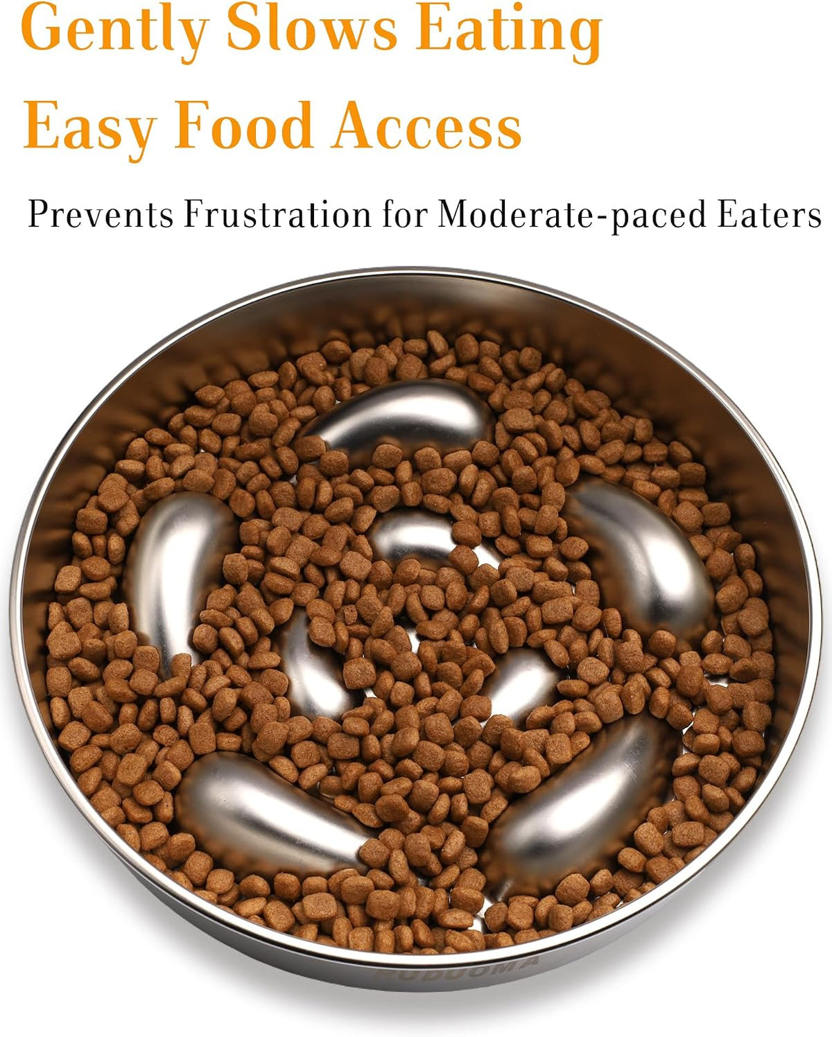 Stainless Steel Slow Feeder Dog Bowls, Flat Faced Short Snout Dogs