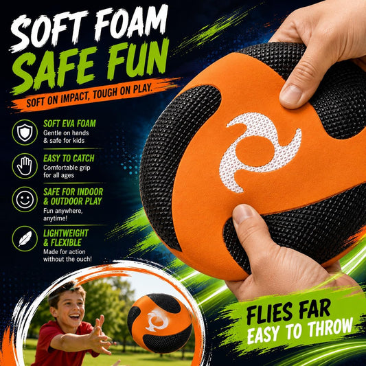 Liberty Imports 6 PCS Kids Soft Foam Flying Discs, 10" Sports Toy Throwing
