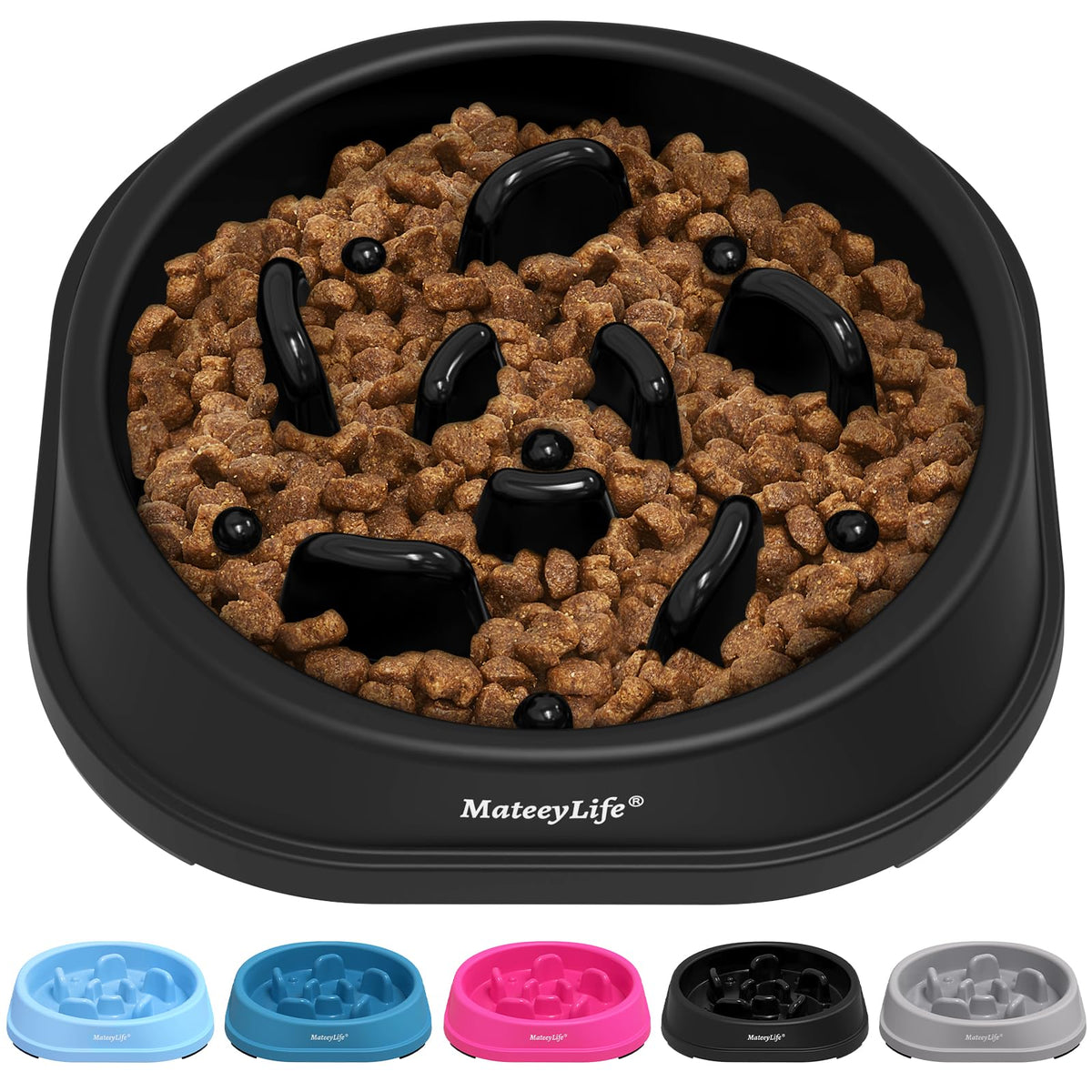 MateeyLife 2-Pack Slow Feeder Dog Bowls, 1 Cup, Dog Puzzle Feeder Bowl