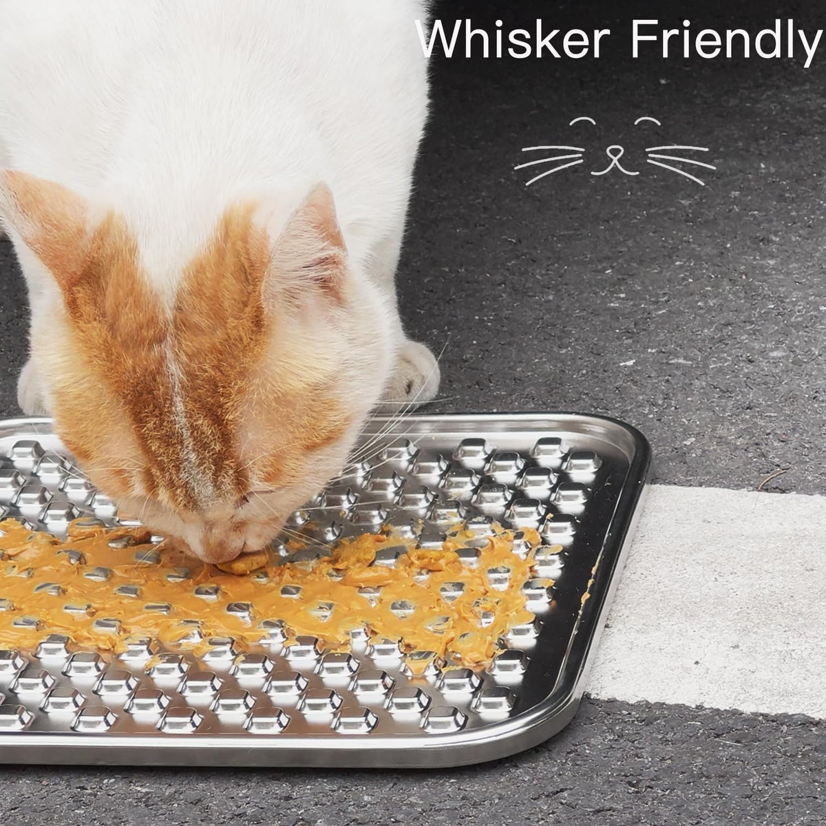 Feedoo Double Layer Stainless Steel Lick Mat for Dogs & Cats, Chew-Proof & Non-Slip, Anxiety Relief, Whisker Friendly, Dishwasher-Safe Slow Feeder Pad[2Pack]