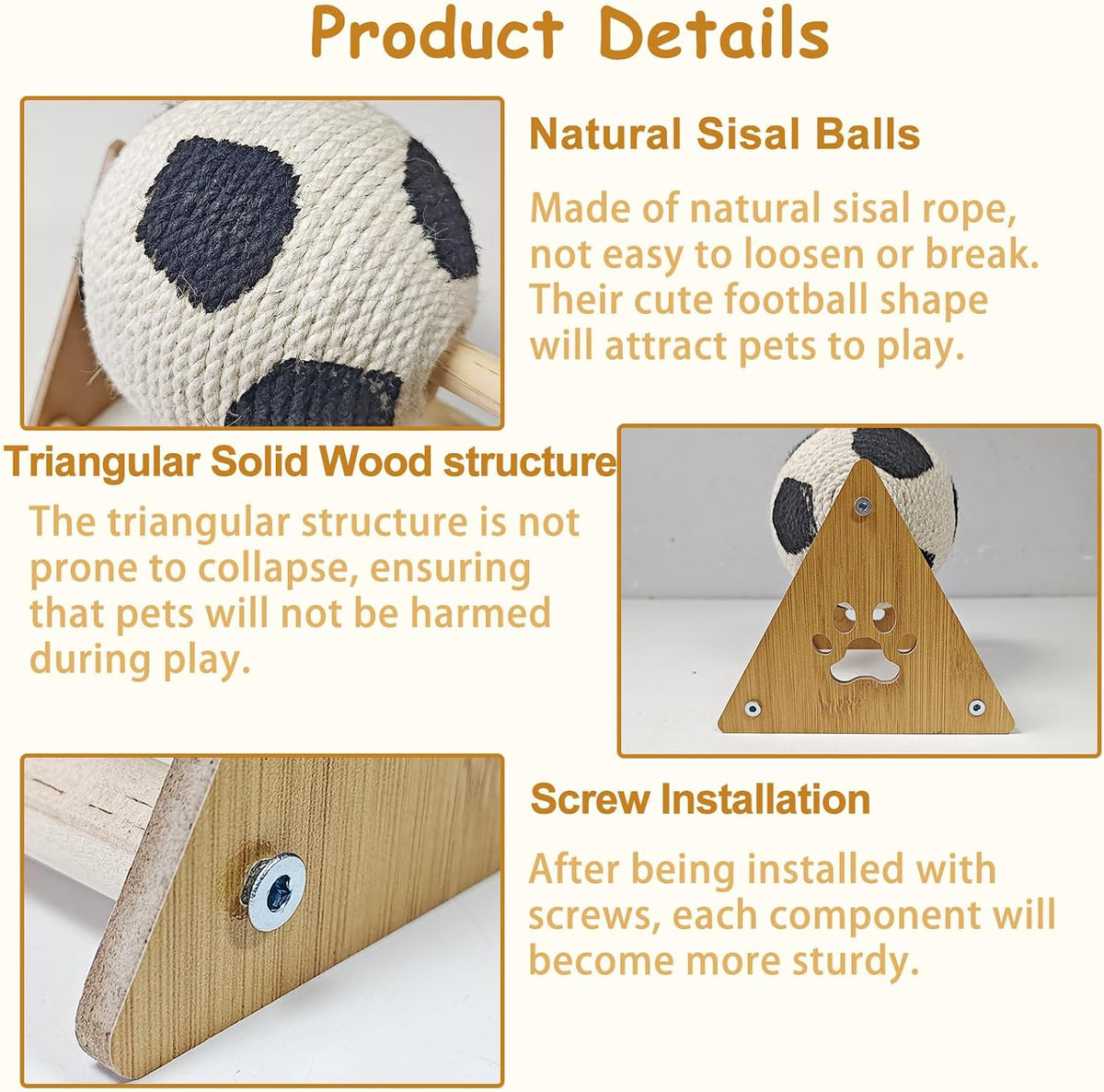 kathson Rabbit Scratching Toy,Sisal Rabbit Scratcher Rotating Activity Ball