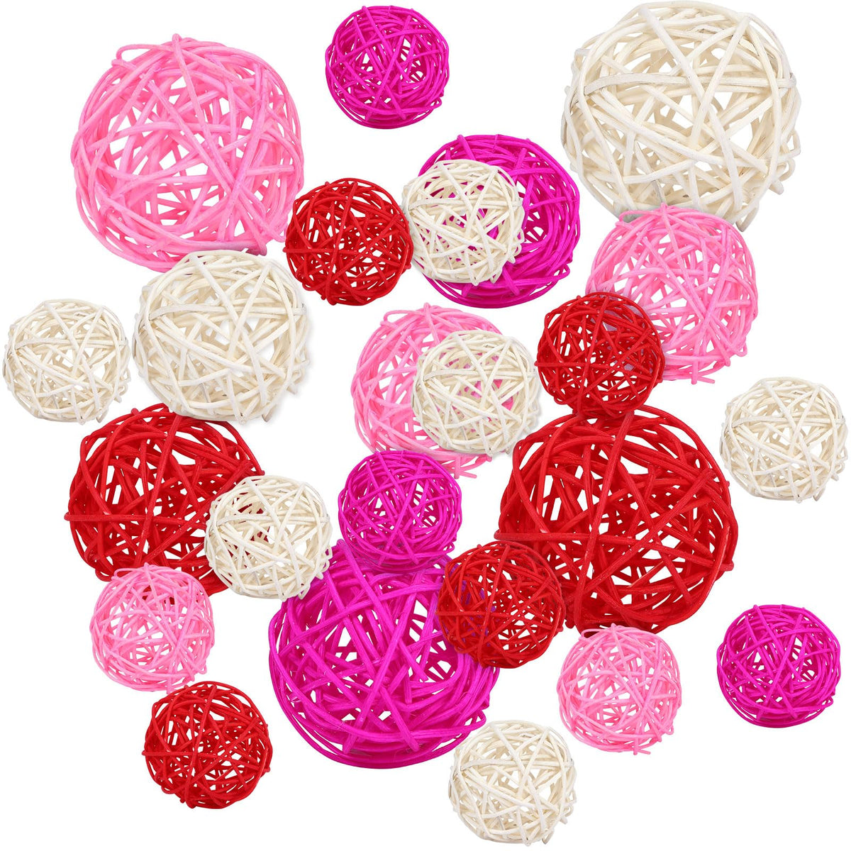 SANNIX 40Pcs Christmas Decorations Rattan Wicker Balls Hanging Ornaments Vase Bowl Fillers for Wedding Christmas Party Home Decor Table Tree Decorations