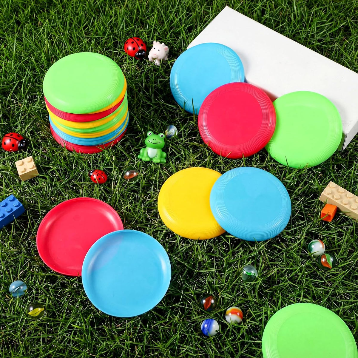 Hiboom Kids Flying Discs 3.4 Inch Mini Plastic Flying Disks Bulk