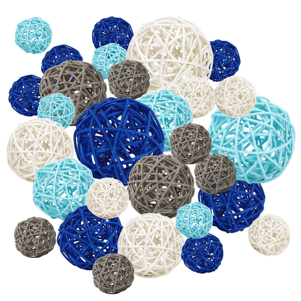 SANNIX 40Pcs Christmas Decorations Rattan Wicker Balls Hanging Ornaments Vase Bowl Fillers for Wedding Christmas Party Home Decor Table Tree Decorations