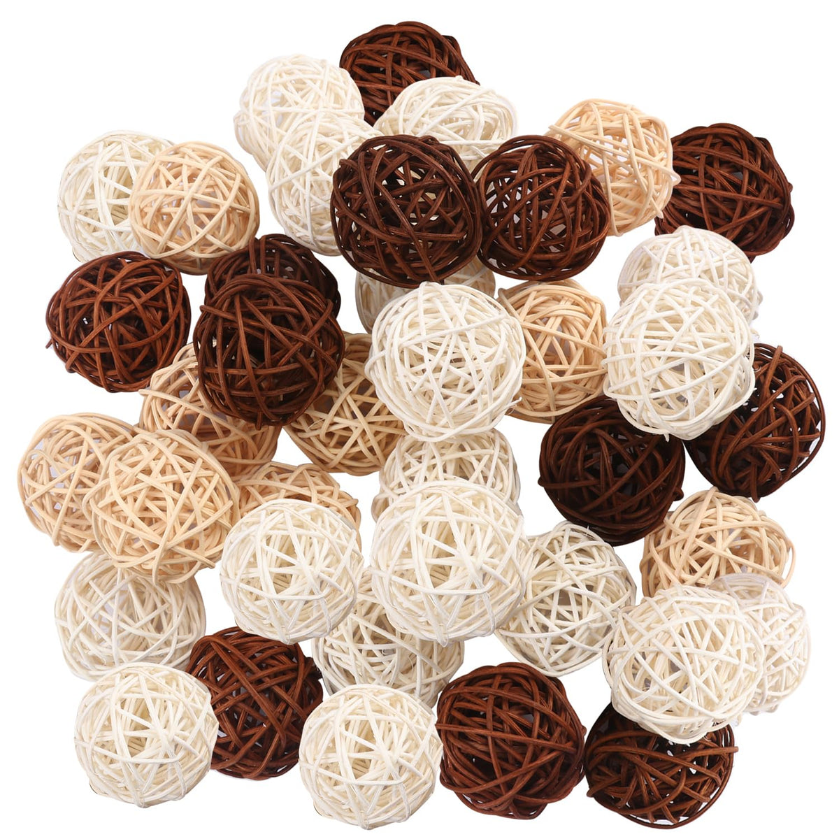 60 PCS 2 Inch Decorative Wicker Rattan Balls, Wicker Dried Vine Balls for Christmas, Ornaments DIY, Party Wedding, Table Decoration and Home Décor