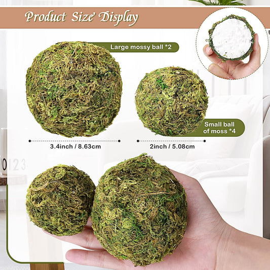 Jetec 18 Pcs Moss Wicker Decorative Balls for Centerpiece, Regular Size