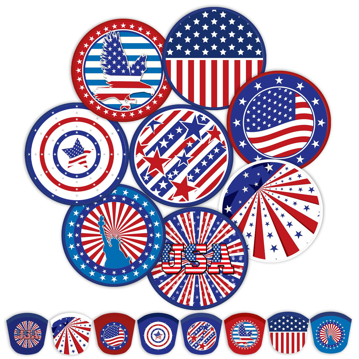 Gejoy 24 Pcs Splash Pattern Flying Disc Folding Hand Fan 8 Styles