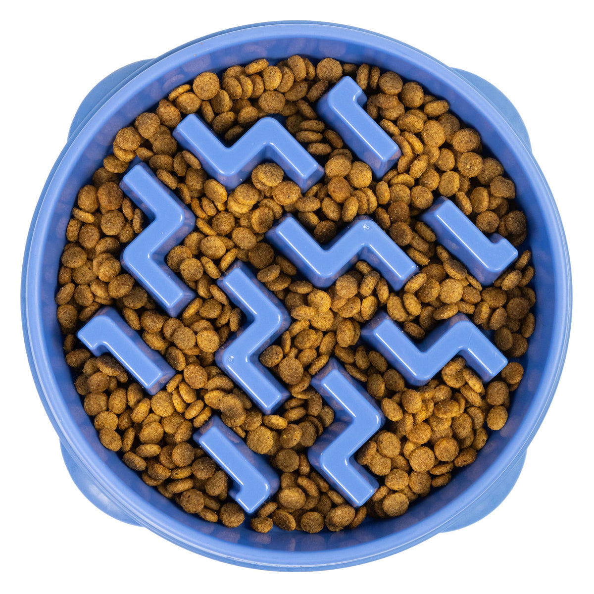 Outward Hound Fun Feeder Slo Bowl – Medium 2‑Cup Capacity, Slow Feeding, Small to Medium Dogs & Cats, Non-Slip, Turquoise, Drop Pattern