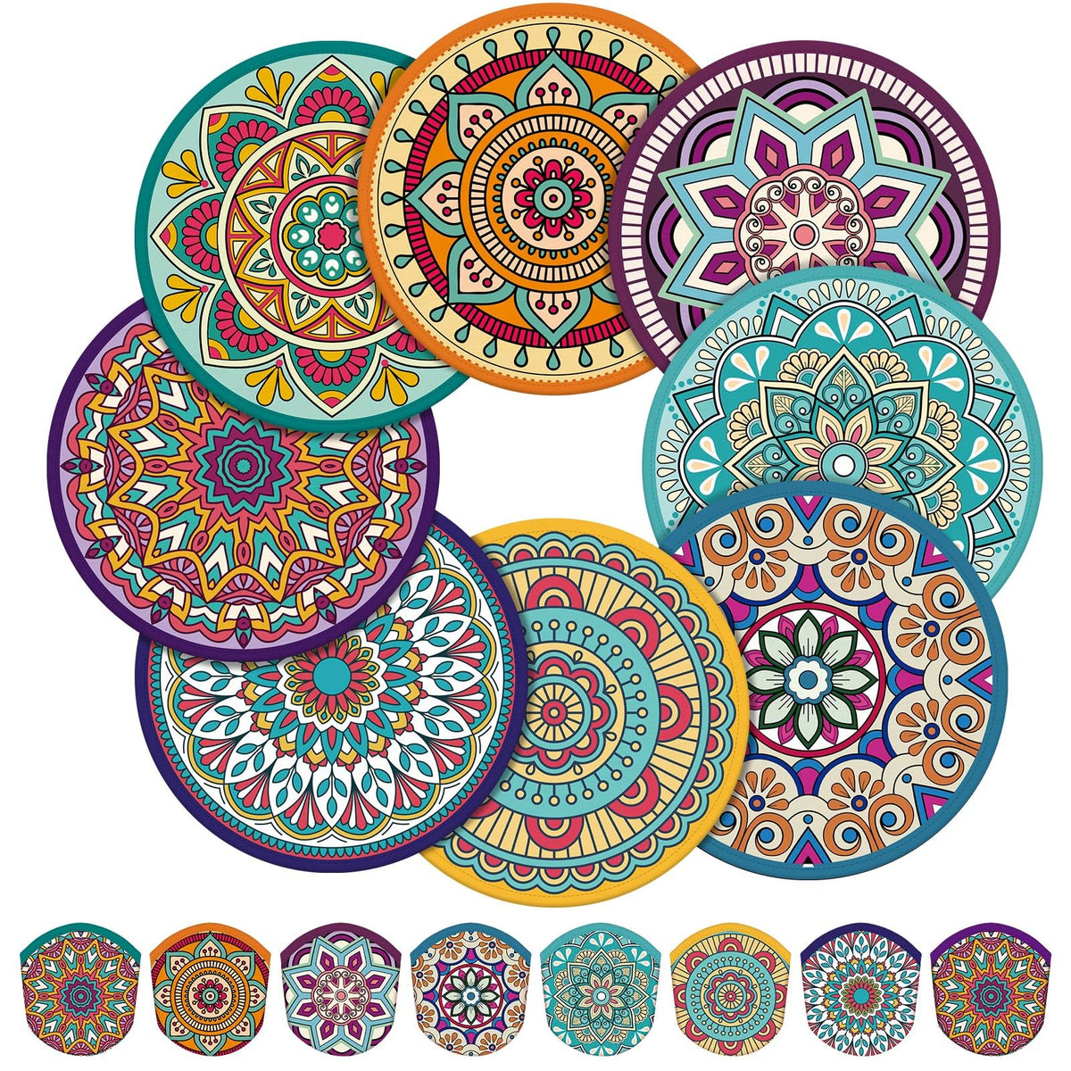 Gejoy 24 Pcs Splash Pattern Flying Disc Folding Hand Fan 8 Styles