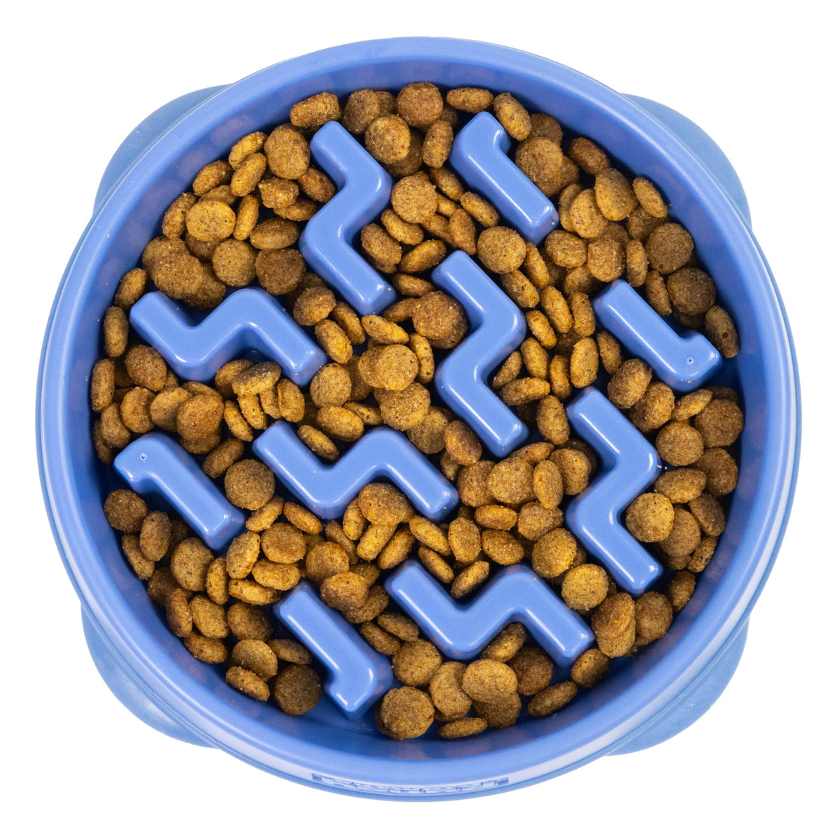 Outward Hound Fun Feeder Slo Bowl – Medium 2‑Cup Capacity, Slow Feeding, Small to Medium Dogs & Cats, Non-Slip, Turquoise, Drop Pattern