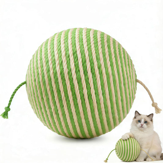 4-Inch Sisal Cat Toy Balls, Cat Toys for Indoor Cats, With Crinkle Sound